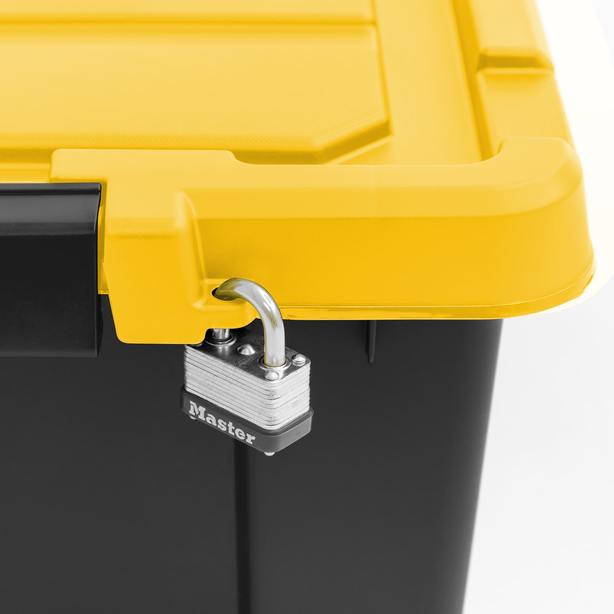 IRIS® 21.9qt. Black Store-It-All Utility Totes with Yellow Buckle Lids, 4ct.